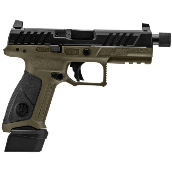 Beretta APX A1 Full Size Tactical Handgun 9mm Luger 21rd Magazines (3) 4.8" Threaded Barrel OD Green with Black Slide and Grip