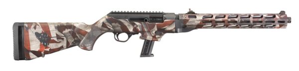 Ruger PC Carbine 9mm Luger 17rd Magazine 16.12" Barrel American Flag Camo Synthetic Stock