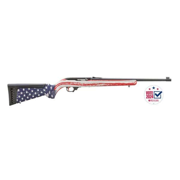 Ruger 7th Editon Collector's Series "Vote 2024" 10/22 Rifle .22Lr 10rd Magazine(1) 18.5'' Barrel American Flag Camo Stock BX-Trigger