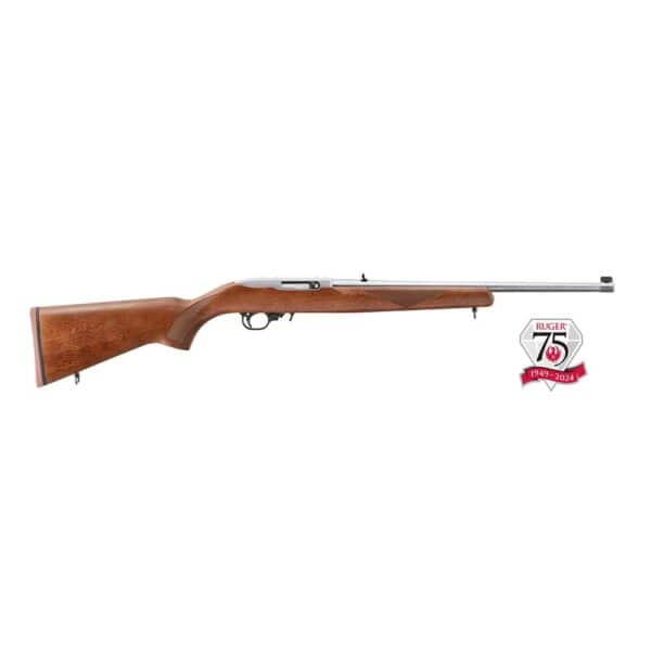 Ruger 75th Anniversary 10/22 Sporter Rifle .22 LR 10rd Magazine 18.5" Barrel Hardwood Stock