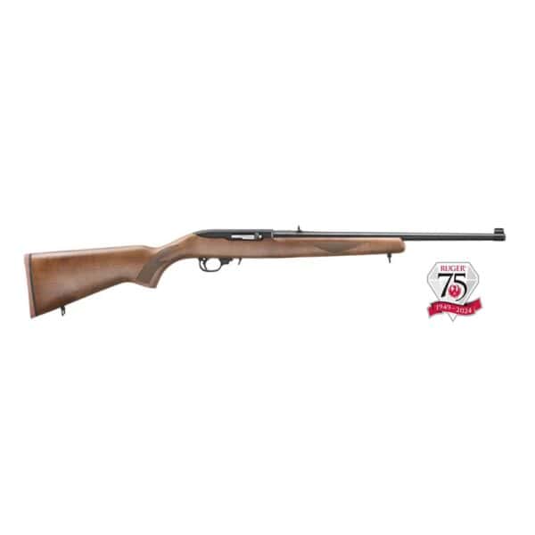 Ruger 10/22 Sporter 75th Anniv. Model Rifle .22 LR 10rd Magazine 18.5'' Barrel Walnut Stock