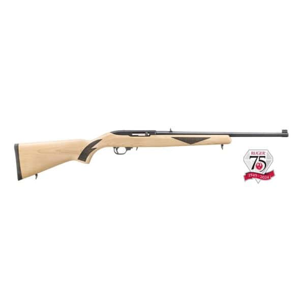 Ruger 10/22 Sporter 75th Anniv. Model Rifle .22 LR 10rd Magazine 18.5'' Barrel Natural Stock