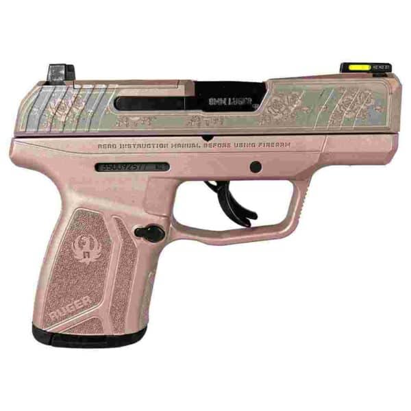 Ruger "Rose Gold Frame/Rose Engraved Slide" Max-9 Pro Handgun 9mm Luger 12rd Magazine 3.2" Barrel Optic Ready