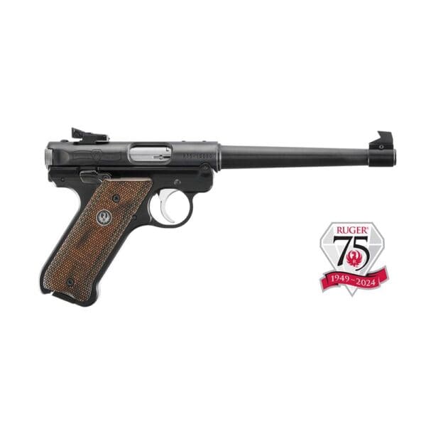 Ruger 75th Anniversary MARK IV Standard Handgun .22 LR 10rd Magazines(2) 6.88" Barrel Wood Laminate Grips