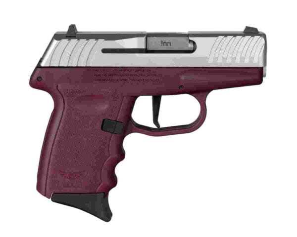 SCCY DVG-1 Handgun 9mm Luger 10rd Magazine 3.1" Barrel Striker Fired Stainless Slide/Crimson Frame