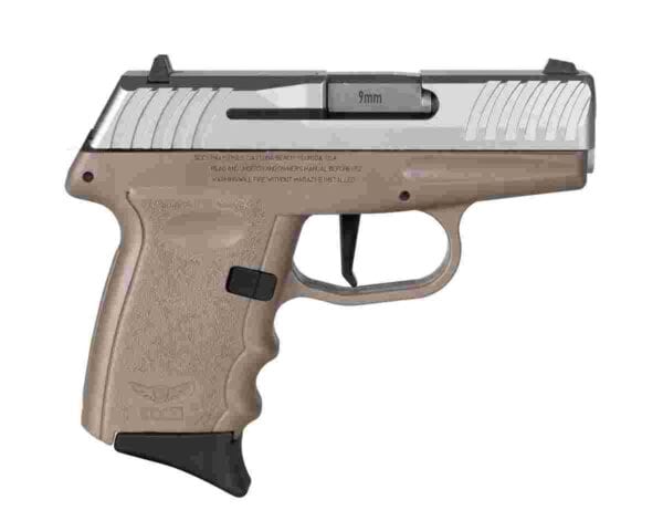 SCCY DVG-1 Handgun 9mm Luger 10rd Magazine 3.1" Barrel Striker Fired Stainless Slide/FDE Frame