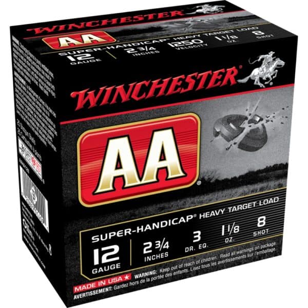 Winchester AA Target 12 ga 2-3/4"  1-1/8 oz #8 1250 fps - 25/ct