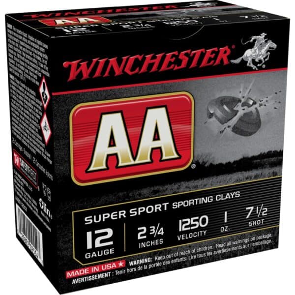 Winchester AA Super Sport Sporting Clays Shotshells 12 ga 2-3/4" 1 oz 1250 fps #7.5 25/ct