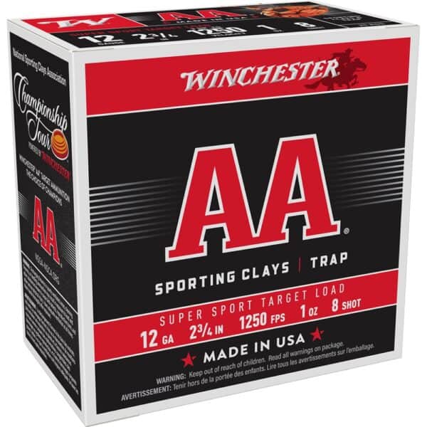 Winchester AA Super Sport Target Load Shotshells 12 ga 2-3/4" 1 oz 1250 fps #8 25/ct