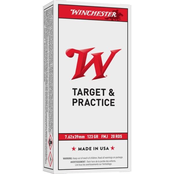 Winchester USA Rifle Ammunition 7.62x39mm 123 gr FMJ 20/ct