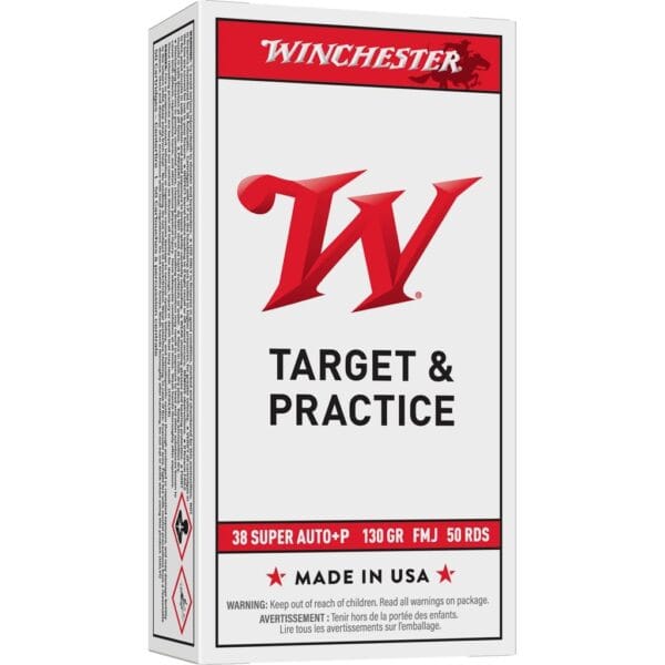 Winchester USA Handgun Ammunition .38 Super (+P) 130 gr FMJ 50/ct