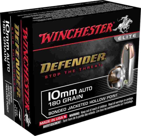 Winchester Defender Handgun Ammunition 10mm Auto 180 gr. 1240 fps 20/ct