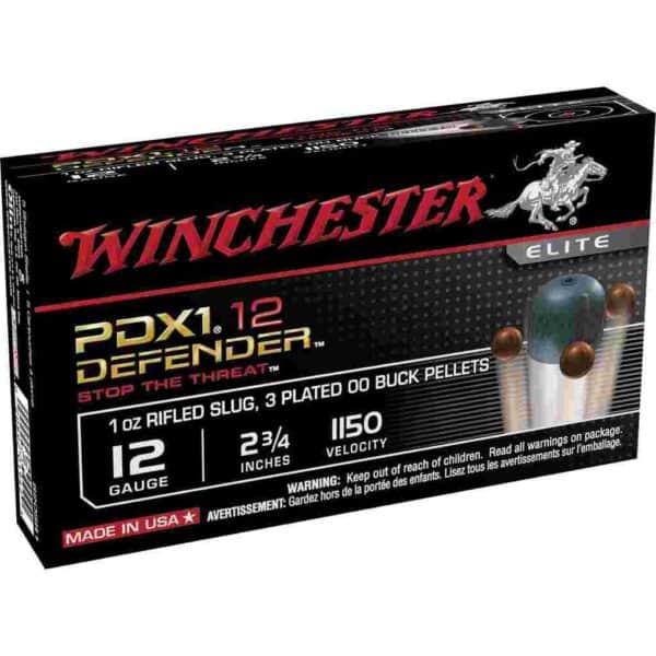 Winchester Supreme Elite PDX1 Personal Defense Shotshells 12 ga 2-3/4" 1 Slug 1150 fps #00 10/ct