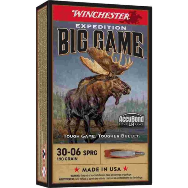 Winchester Expedition Big Game Long Range Rifle Ammunition .30-06 Sprg 190 gr. AB 2750 fps 20/ct