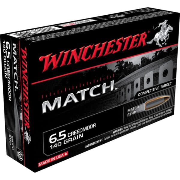 Winchester Match Rifle Ammunition 6.5 Creedmoor 140 gr BTHP 2710 fps 20/ct