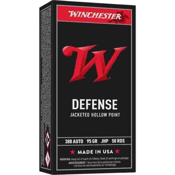 Winchester USA Handgun Ammunition .380 ACP 95 gr. JHP 955 fps 50/ct