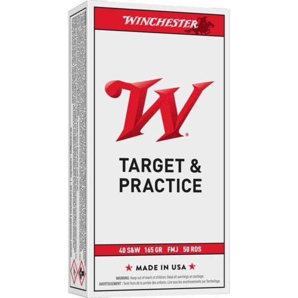 Winchester USA Handgun Ammunition .40 S&W 165 gr. FMJ 1060 fps 50/ct