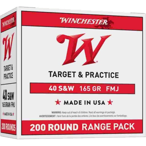 Winchester Target Handgun Ammunition .40 S&W 165 gr. FMJ 1060 fps 200/ct