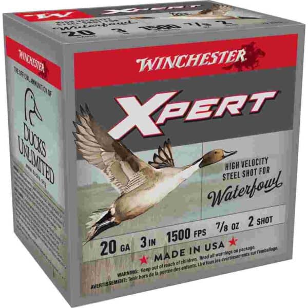 Winchester Xpert High-Velocity Steel Shotshells 20 ga 3" 7/8 oz 1500 fps #2 25/ct