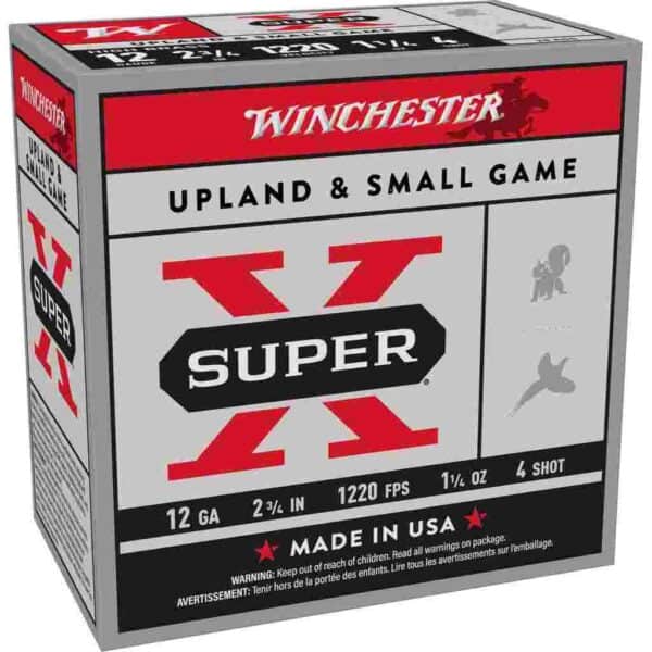 Winchester Super-X Hi-Brass Shotshells 12 ga 2-3/4" 1-1/4oz 1220 fps #4 25/ct