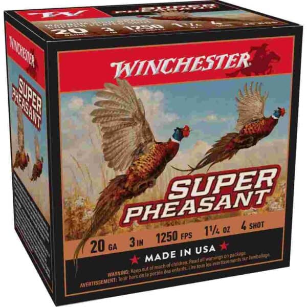 Winchester Super-X Super Pheasant Shotshells 20 ga 3" 1-1/4 oz 1250 fps #4 25/ct