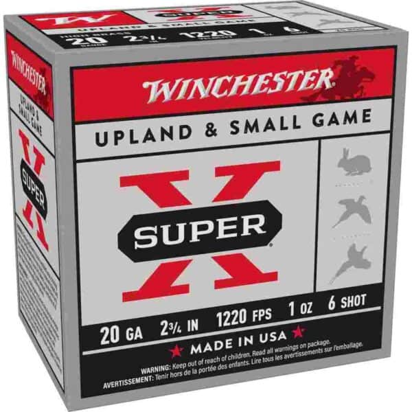 Winchester Super-X High-Brass Shotshells 20 ga 2-3/4" 1 oz 1220 fps #6 25/ct