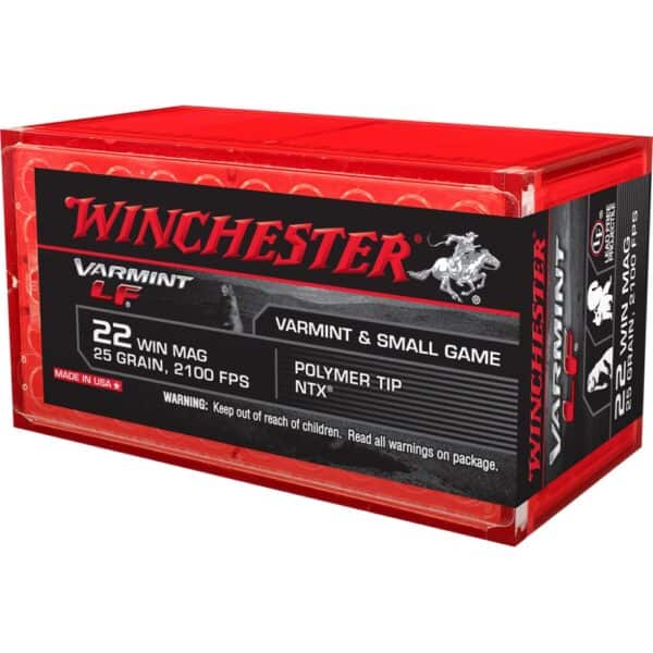 Winchester Varmint Lead Free Rimfire Ammunition .22 WMR 25 gr. PT 2100 fps 50/ct