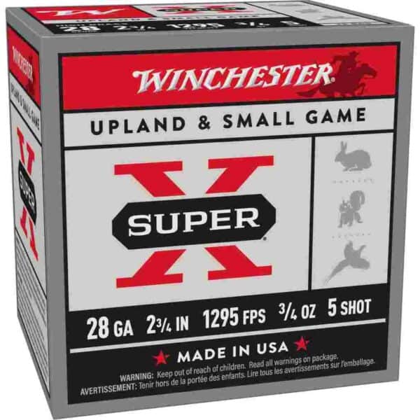 Winchester Super-X High Brass Game Shotshells 28 ga 2-3/4" 3/4oz 1295 fps #5 25/ct