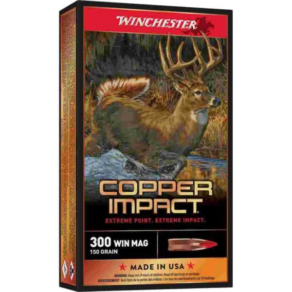 Winchester Copper Impact Rifle Ammunition 300 Win Mag 150 gr. BT 3260 fps 20/ct