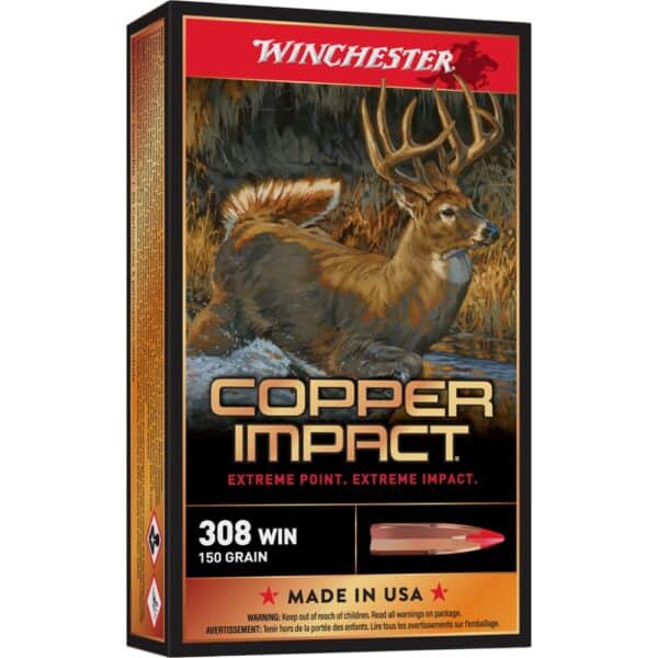 Winchester Copper Impact Rifle Ammunition 308 Win 150 gr. BT 2810 fps 20/ct