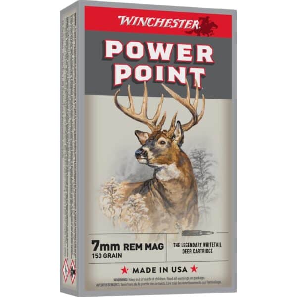 Winchester Super-X Power Point Rifle Ammunition 7mm Rem Mag 150 gr. PSP 3090 fps 20/ct