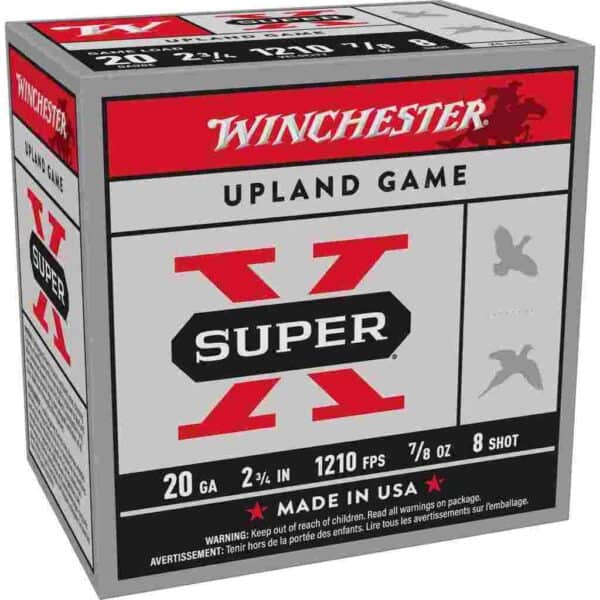 Winchester Super-X Game Shotshells 20 ga 2-3/4" 7/8 oz 1210 fps #8 25/ct