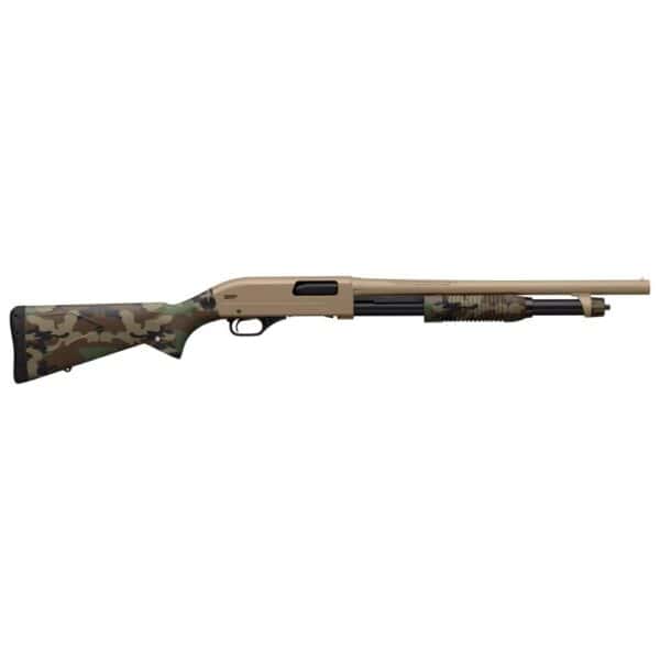 Winchester SXP Woodland Defender Shotgun 12 ga 3" Chamber 5rd Magazine 18" Barrel FDE and Woodland Camo