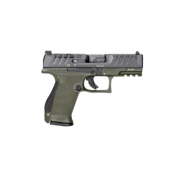 Walther Optic Ready PDP Compact Handgun 9mm Luger 15rd Magazine 4" Barrel Two Tone Green