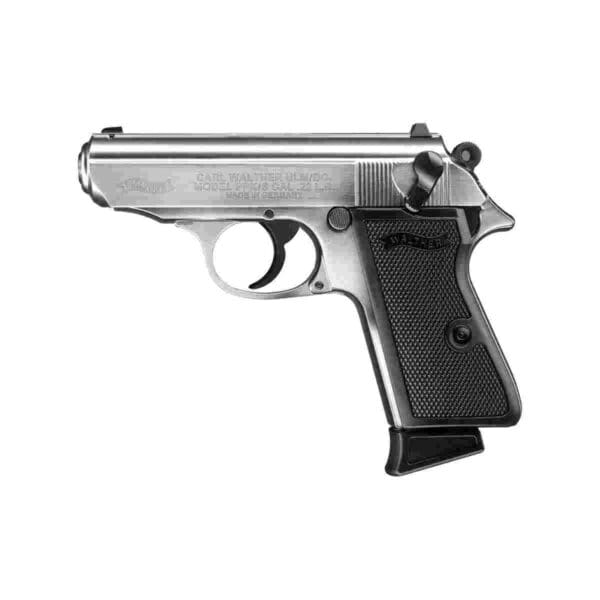 Walther PPK/s Handgun .22 LR 10rd Magazine 3.3" Barrel Nickel with Black Grips