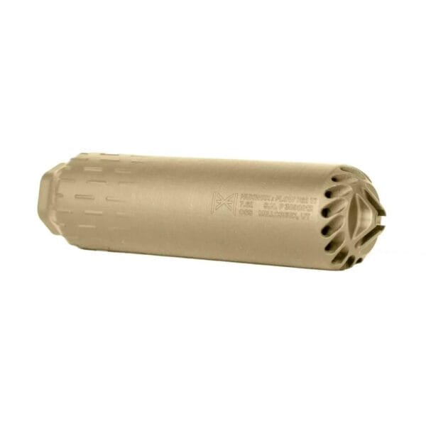 Huxwrx Flow 762 Ti Suppressor 7.62 5/8x24 FDE w/Out Muzzle Device