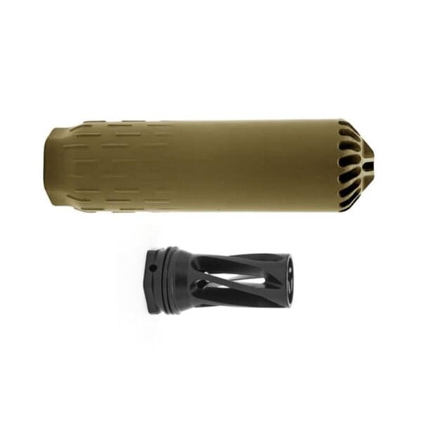 Huxwrx Flow 6k Suppressor Kit 5/8x24 FDE with Flash Hider