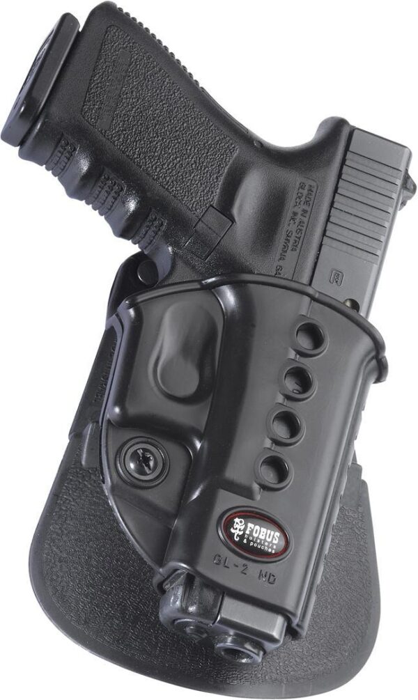 Fobus Evolution Series Paddle Holster For Glock 17/19/23/33 in Black Right Hand