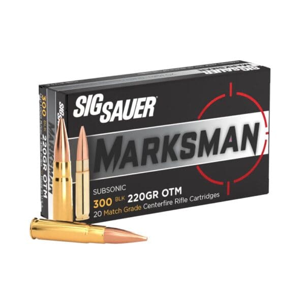 Sig Sauer Elite Subsonic Performance Match Rifle Ammunition .300 AAC Blackout 220 gr OTM 1000 fps 20/ct