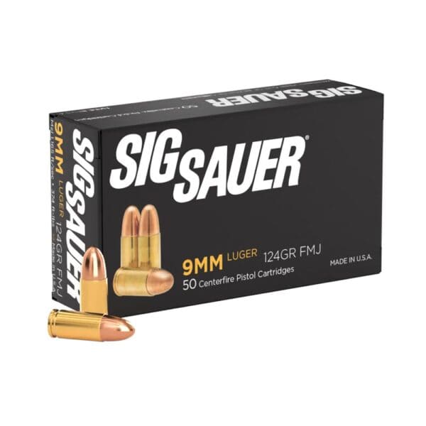 Sig Elite Performance Handgun Ammunition 9mm Luger 124gr FMJ 50/ct