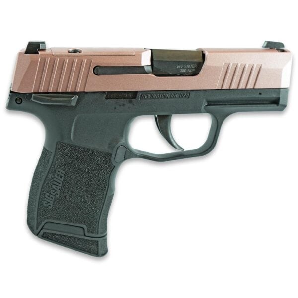 Sig Sauer Exclusive "Rose Sparkle Slide" P365-380 Handgun 380 Auto 10rd Magazine 3.1" Barrel Black Manual Safety