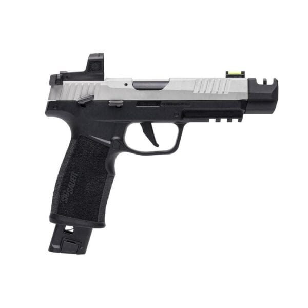 Sig Sauer P322 Compact Handgun .22 LR 20rd (1) & 25rd (1) Magazines 4" Barrel Silver Slide with Black Frame and RomeoZero Elite Red Dot