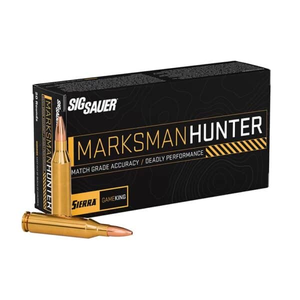 Sig Sauer Marksman Hunter GameKing Rifle Ammunition .243 Win 85gr HPBT 3200 fps 20/ct