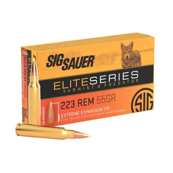 Sig Sauer Varmint & Predator Rifle Ammunition .223 Rem 55gr PT 3340 fps 20/ct