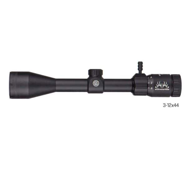 Sig Sauer Buckmasters Rifle Scope 3-12x44mm 1" SFP BDC Reticle Black