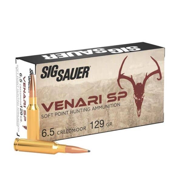 Sig Sauer Venari SP Rifle Ammunition 6.5 Creedmoor 129gr SP 2820 fps 20/ct