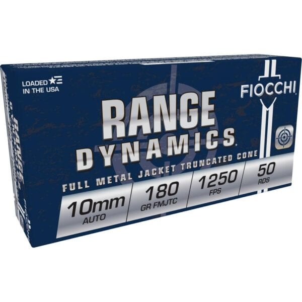 Fiocchi Handgun Ammunition 10mm Auto 180gr FMJTC 1250 fps 50/ct