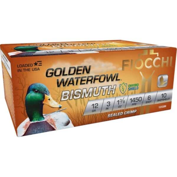 Fiocchi Golden Waterfowl Bismuth 12ga 3" 1-3/8oz 1450 fps #6 10/ct