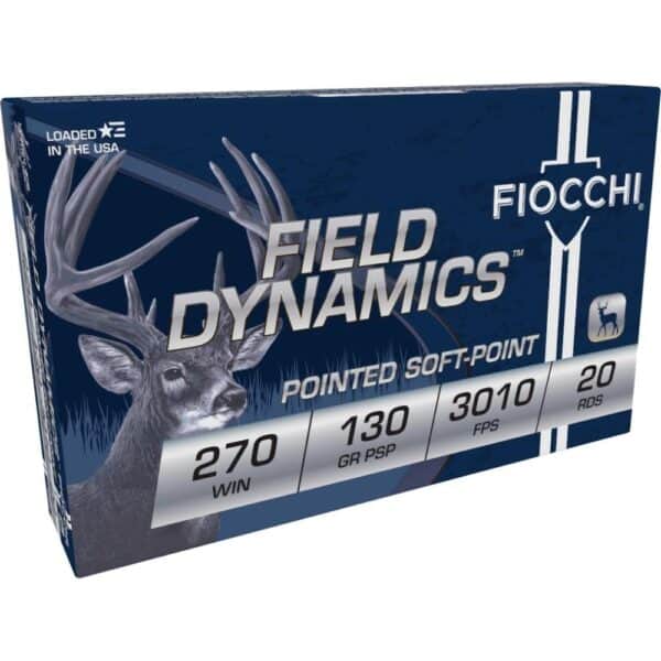 Fiocchi Field Dynamics Rifle Ammunition .270 Win 130 gr PSP 3010 fps 20/ct