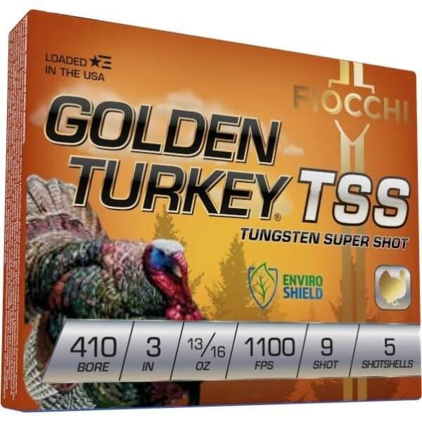 Fiocchi Golden Turkey Tungsten TSS Shotshells 410 ga 3" 13/16oz 1100 fps #9 5/ct